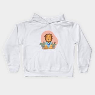 Cute Lion Illustration Capturing the Wild Kids Hoodie